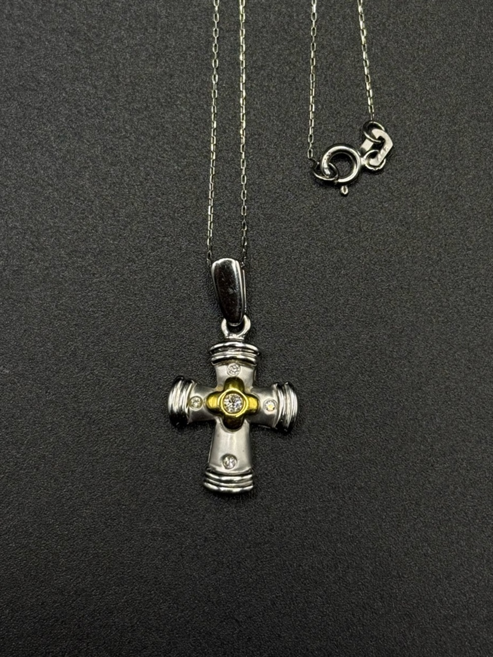 Two tone gold Cross